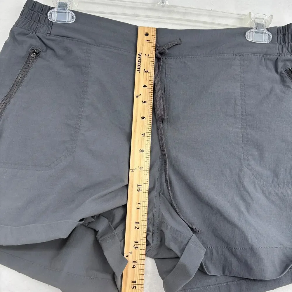 Eddie Bauer Shorts Size XL Gray Pull On Pockets Stretch Nylon Drawstring Waist
